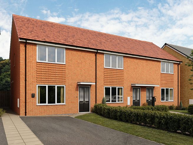2 bedroom houses - artist's impression subject to change. Please note that the above computer generated image is representative of the house type and not the specified plot as some details may vary.